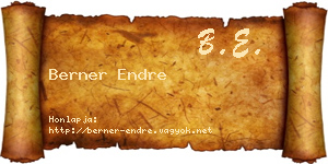 Berner Endre névjegykártya